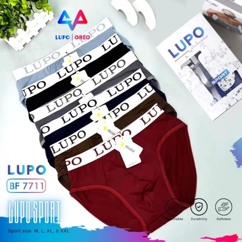 (1 แพ็ค มี 3 ชิ้น) LUPPO 7711 TRIANGLE MENS UNDERWEAR