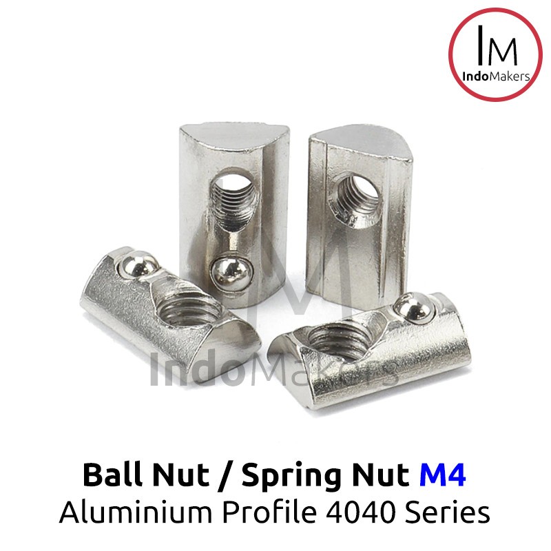 Ball Nut / Spring Nut เลื่อน M4 Aluminium Profile 4040 Series