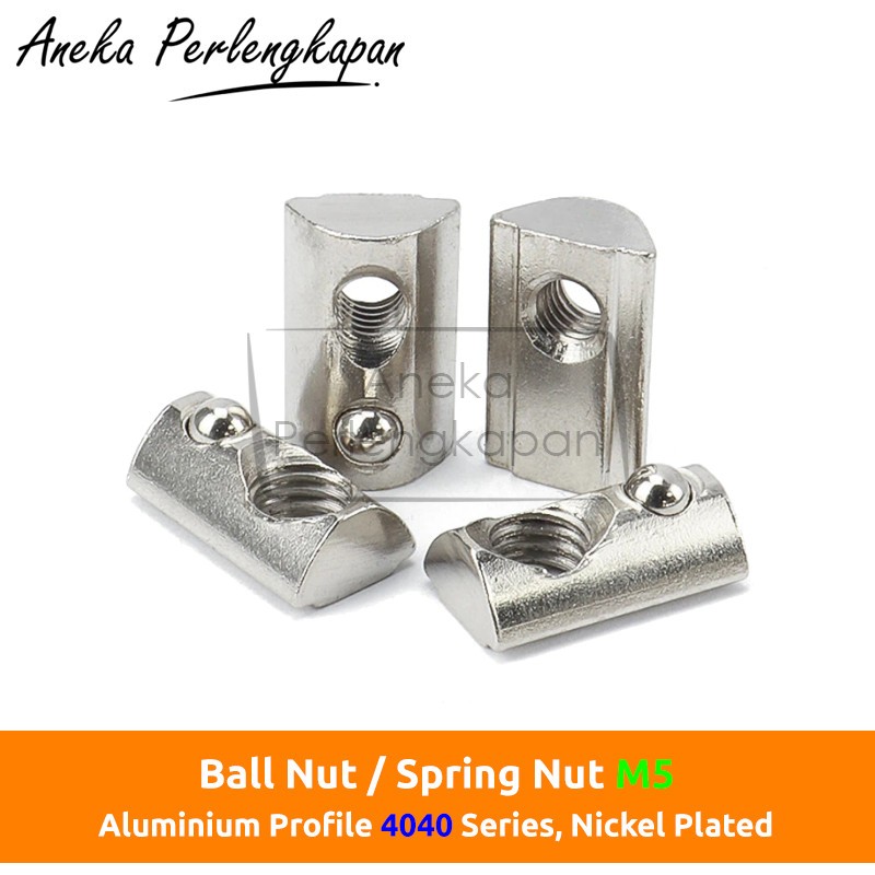 Ball Nut / Spring Nut เลื่อน M5 Aluminium Profile 4040 Series เนื้อหา 10 ชิ้น