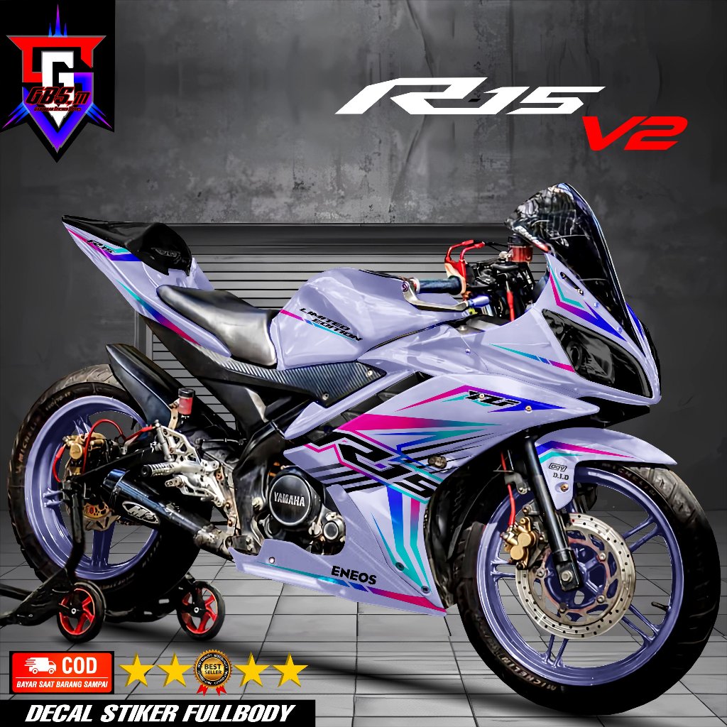 Decal R15 V2 Fullbody สติกเกอร์รูปลอก Variation มอเตอร์ R15 V2 สติกเกอร์ Yamaha R15 V2 Fullbody