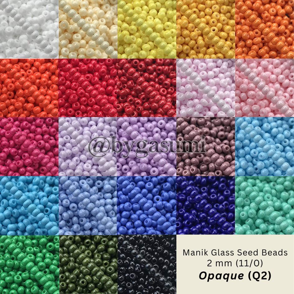 (Q2) 10 & 50 Gr พรีเมี่ยมลูกปัดขนาด 2 มม.11/0 แก้วทึบแสงลูกปัด Solid Regular Doff Candy Jelly รอบทรา