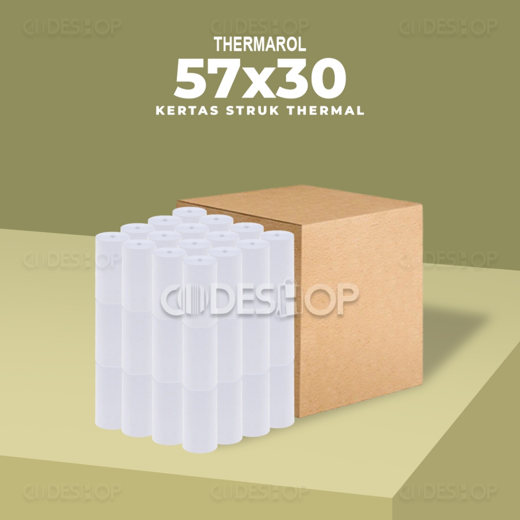 กระดาษความร้อน ความร้อน 57x30 มม. 57 x 30 แคชเชียร์ ใบเสร็จรับเงิน 57x30 มม. Coreless 100 ชิ้น