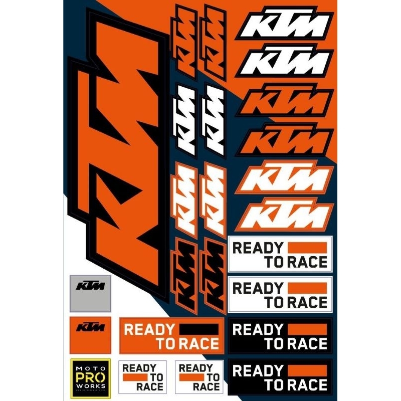ชุดสติ๊กเกอร์ Ktm ขนาด a4