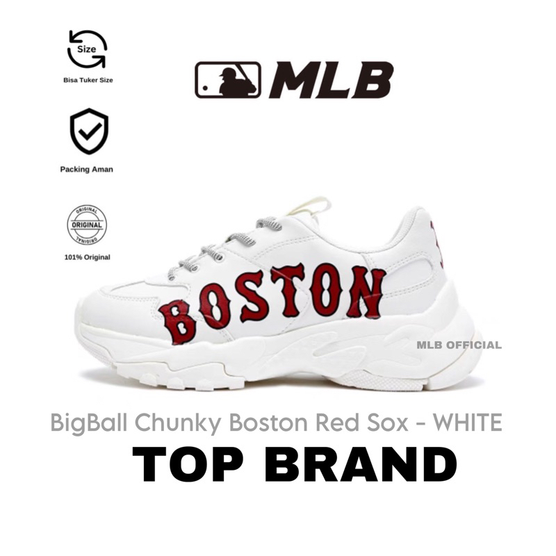 รองเท้าผ้าใบ Mlb NY Boston สีเบจ ของแท้