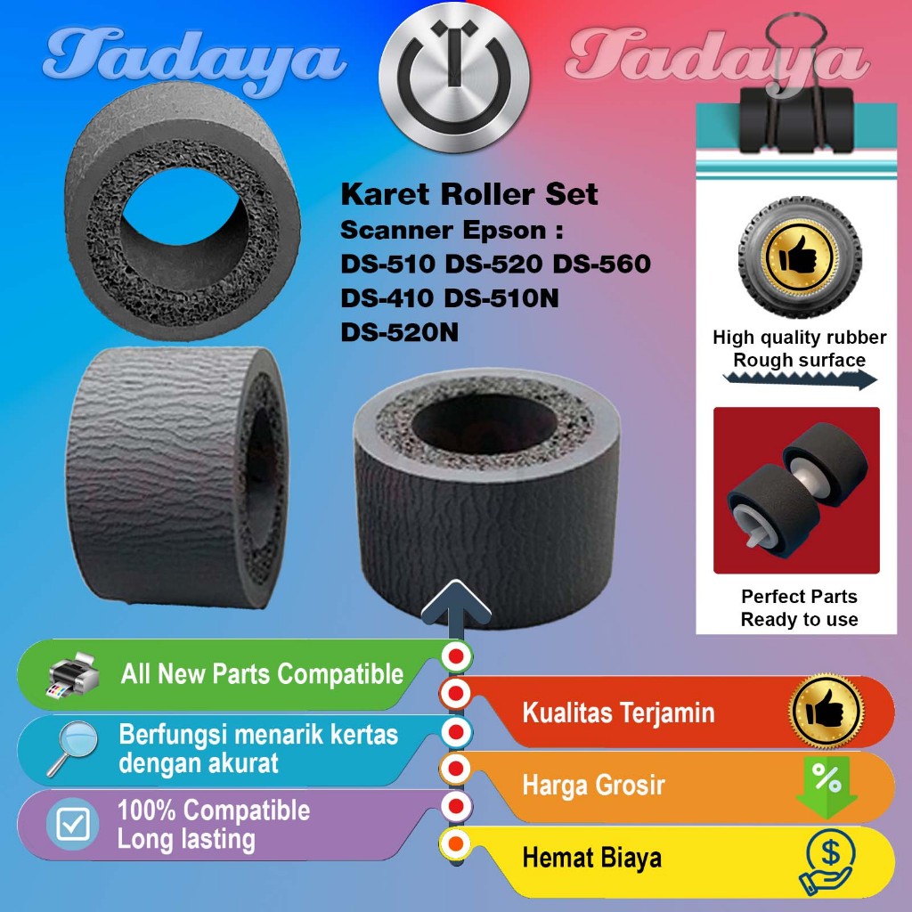 ASF Roller Scanner Feed Roller Assembly Kit สําหรับ EPSON WorkForce DS 410 510 520 560 760 860 ใช้งา