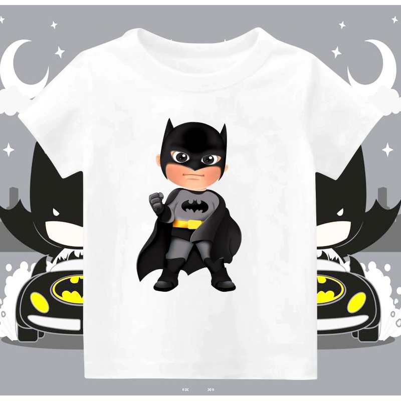 เสื้อยืดเด็กผู้ชาย รูปคอลูกเรือ BATMAN dtf อายุ 1-10 ขวบ