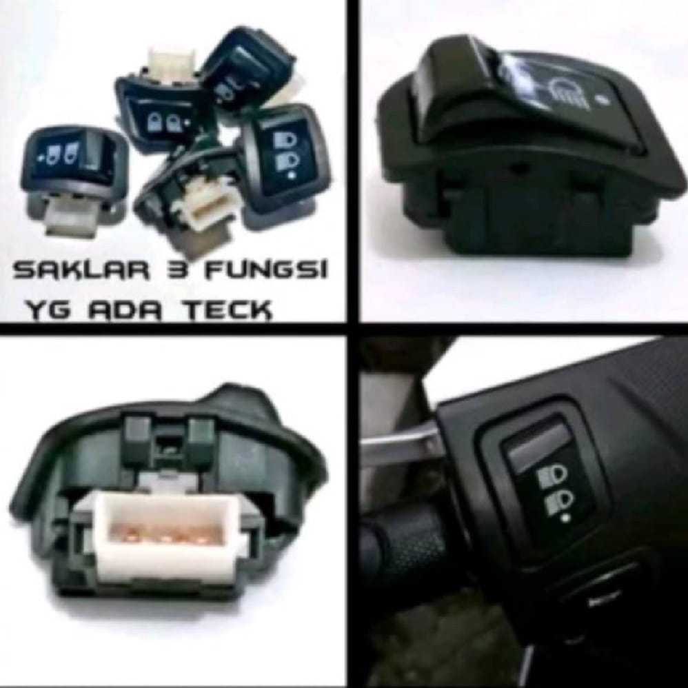 TOMBOL (WHOLESALE) 10 psc Honda Motorcycle Light Switch / Beat Motorcycle DIM Light Button 3 Fungs O