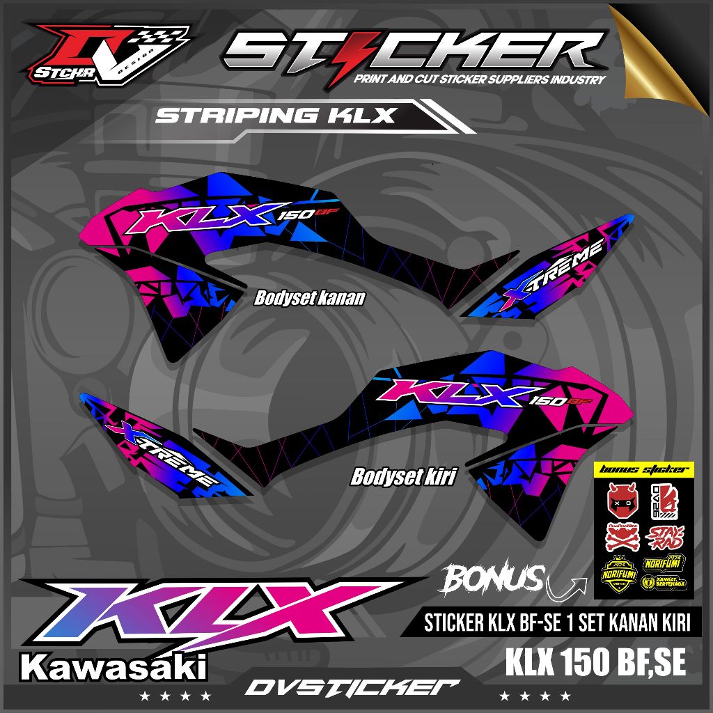ใหม่ล่าสุด Kawasaki KLX BF 150 SE Striping Variations - สติ๊กเกอร์ Kawasaki KLX BF Variation - Klx S