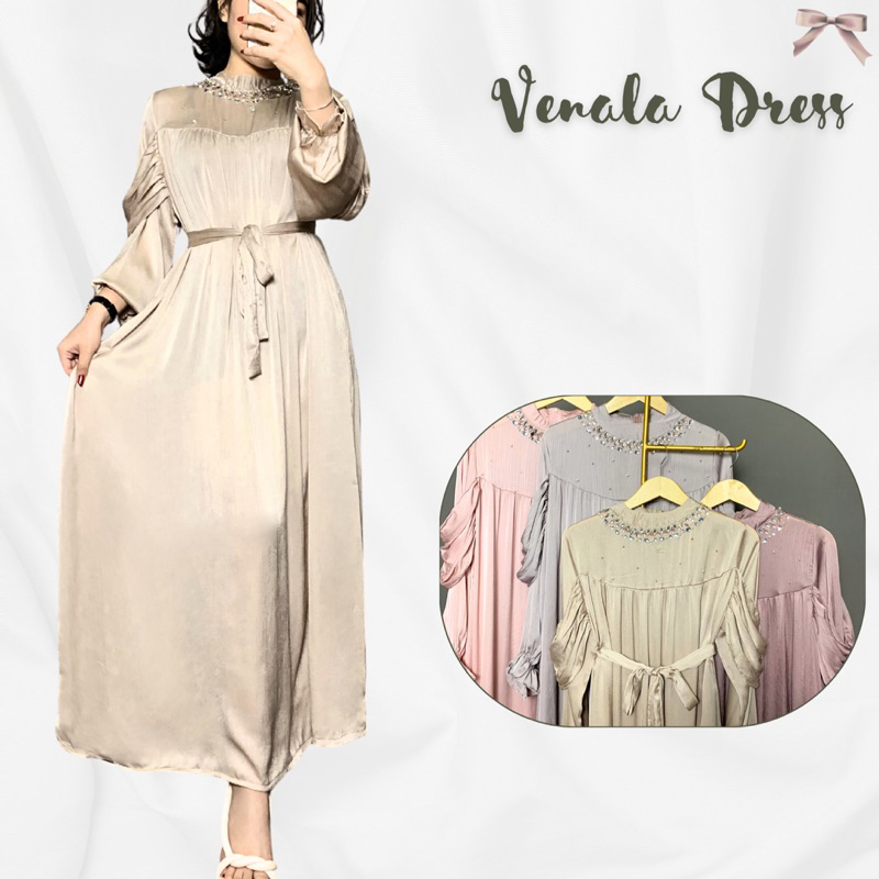 VALA SHIMMER SEQUIN DRESS BY CATCHI | LONG DRESS GAMIS LEBARAN SILK SHIMMER
