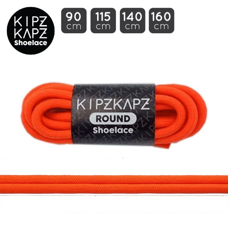 เชือกผูกรองเท้าแบบกลม 4mm KIPZKAPZ RS63 สีส้ม - 90cm