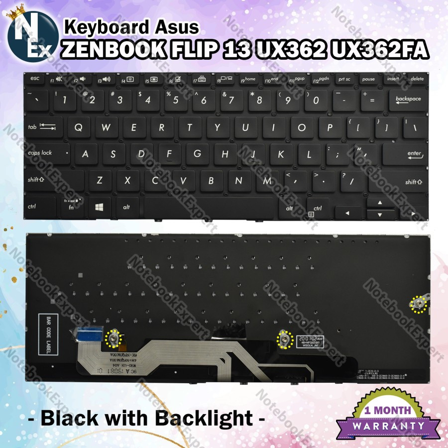 คีย์บอร์ดแบ็คไลท์ สําหรับ Asus Zenbook Flip 13ux362 UX362FA