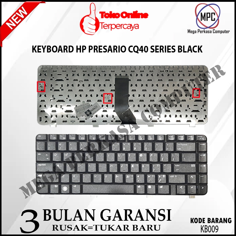 HP Compaq CQ40 CQ41 CQ45 Laptop Keyboard - สีดํา