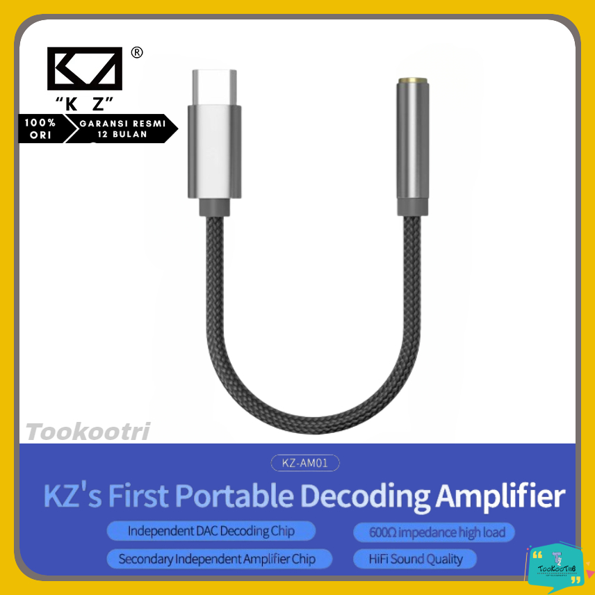 Kz AM01 อะแดปเตอร์แปลงเสียงชิป DAC ประเภท C ถึงแจ็ค AUX หูฟัง 3.5 มม