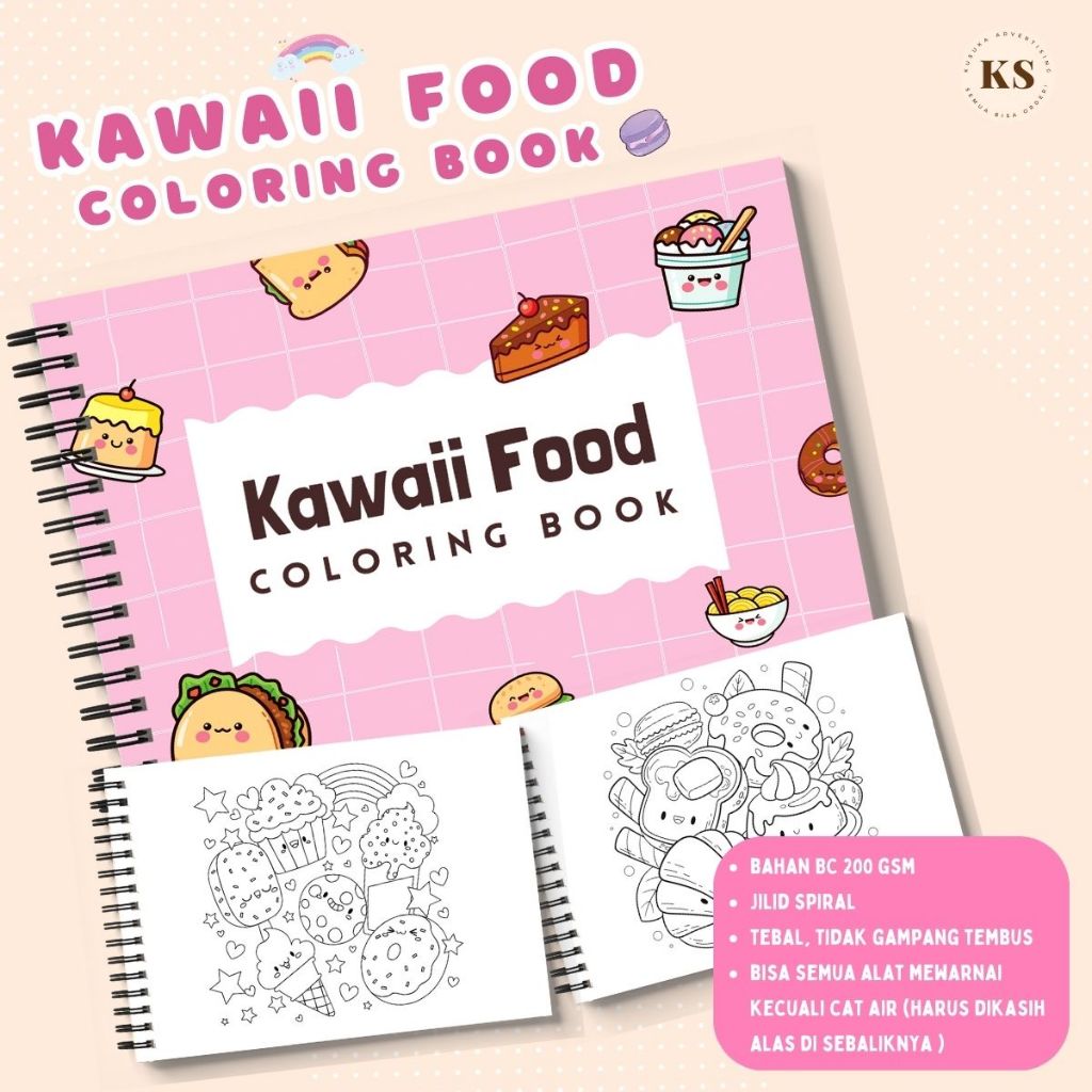น่ารัก อาหาร อบอุ่นสบาย สมุดระบายสีกิจกรรมผ่อนคลายสมุดระบายสีสําหรับวัยรุ่นผู้ใหญ่ความงามกระดาษหนา