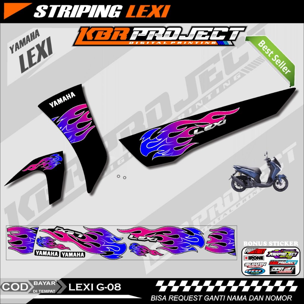 Lexi สติกเกอร์โลโก้ใส 150 STRIPING PREMIUM Cool Motorcycle LIS Variation LEXI 150 YAMAHA RACING Design G.08 HOLOGRAM สําหรับติดตกแต่งรถจักรยานยนต์