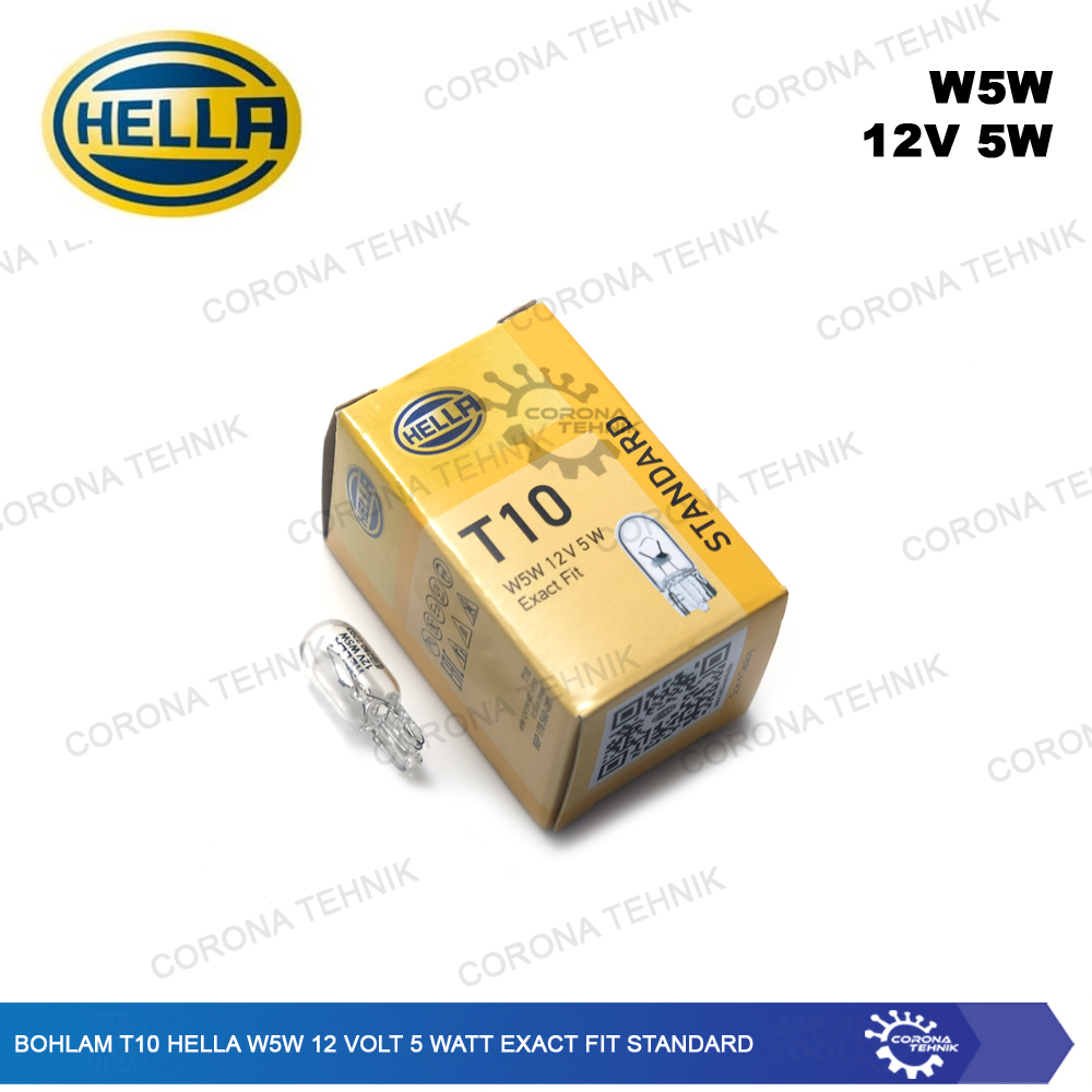 Hella W5W 12 โวลต์ 5 วัตต์ Exact Fit Standard T10 Bulb