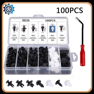 100pcs Baut Rivet Mobil Plastik Serbaguna Klip Bumper Rivet Retainer Fender Body Motor Mobil Aksesoris