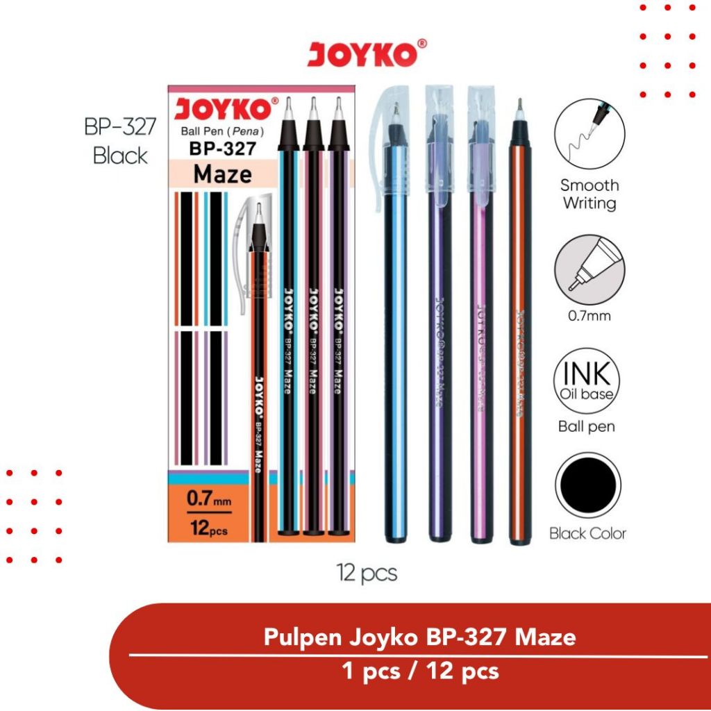 ปากกา Joyko Black BP-327 Maze 0.7 มม.