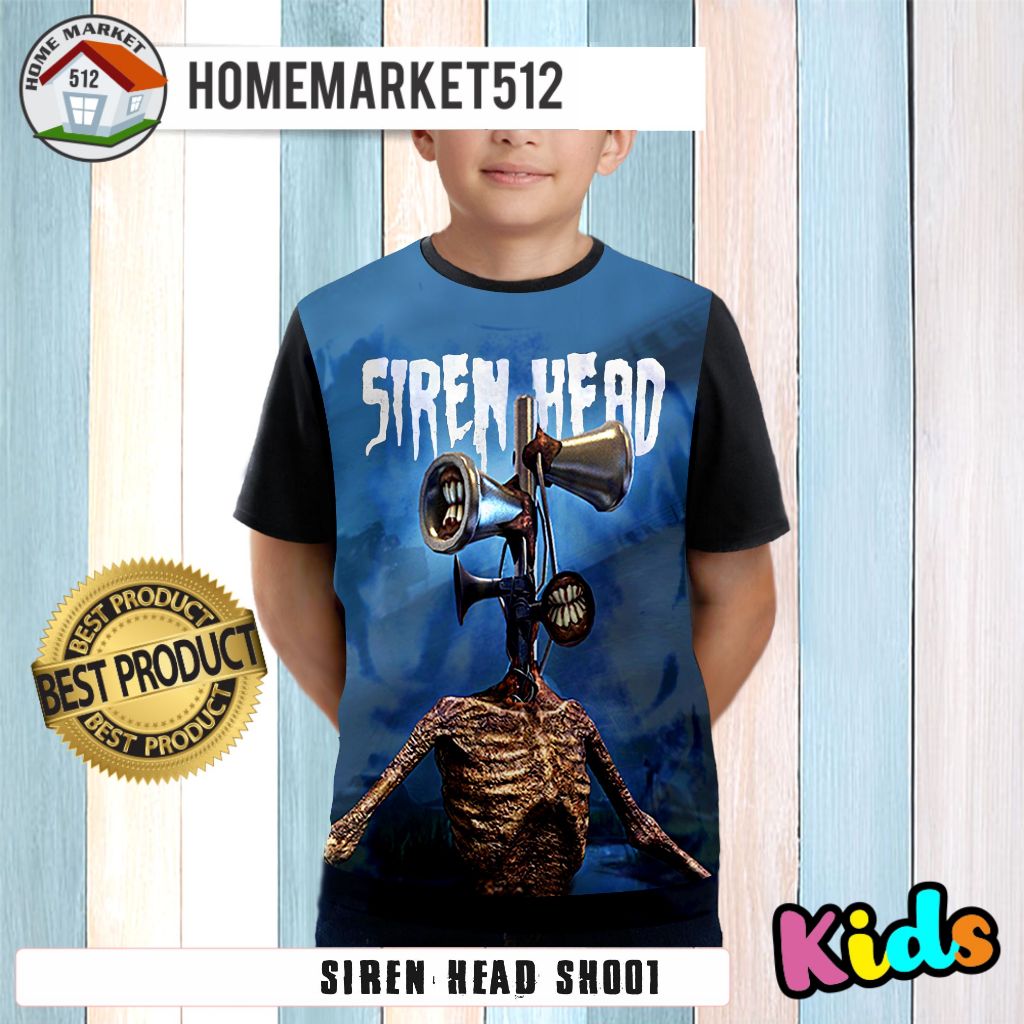 เสื้อยืด พิมพ์ลาย SIREN HEAD SH001 สําหรับเด็กผู้ชาย และเด็กผู้หญิง | Homemarket512