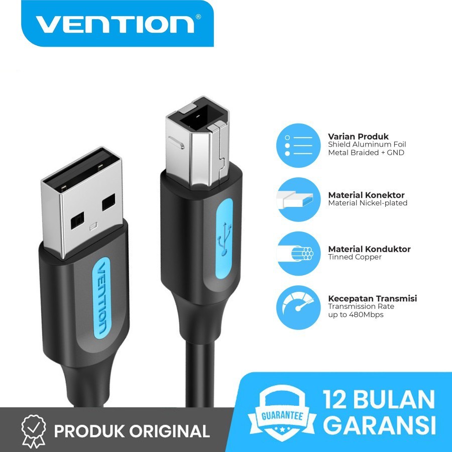 Vention USB 2.0 Type A Male to B Male Data Cable Scanner Printer