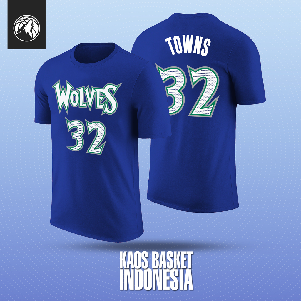 เสื้อบาสเก็ตบอลสําหรับผู้ชายและผู้หญิง NBA เสื้อยืดบาสเก็ตบอล Minnesota Timberwolves Anthony Towns N