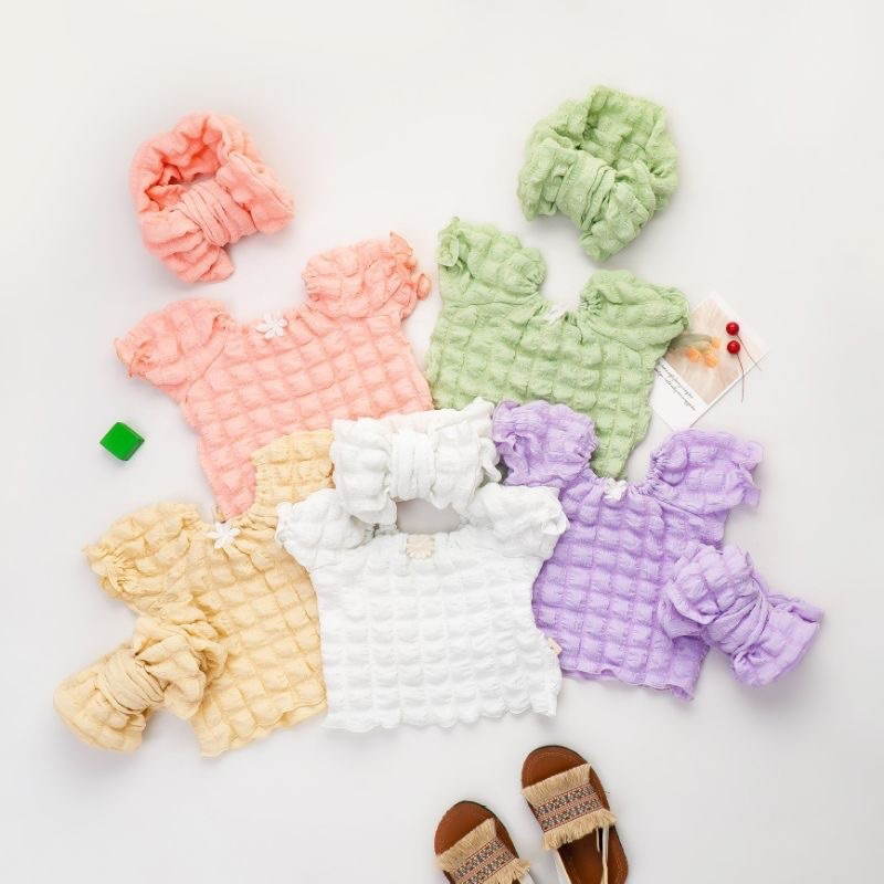 Bubble TOP/CUTE CHILDREN& 39;S TOP/ BANDANA SET