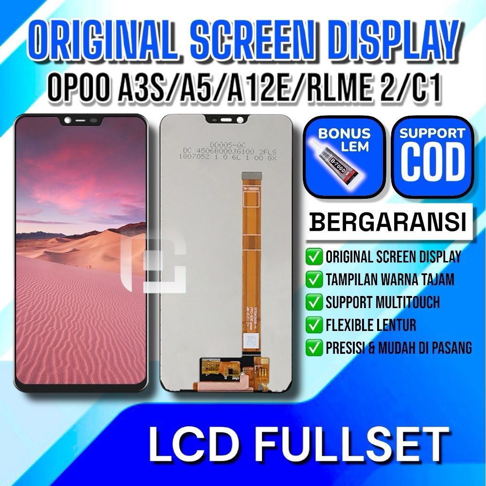 หน้าจอสัมผัส LCD สําหรับ OPPO REALME 2 LCD OPPO A3S A5 LCD REALME C1 A12E