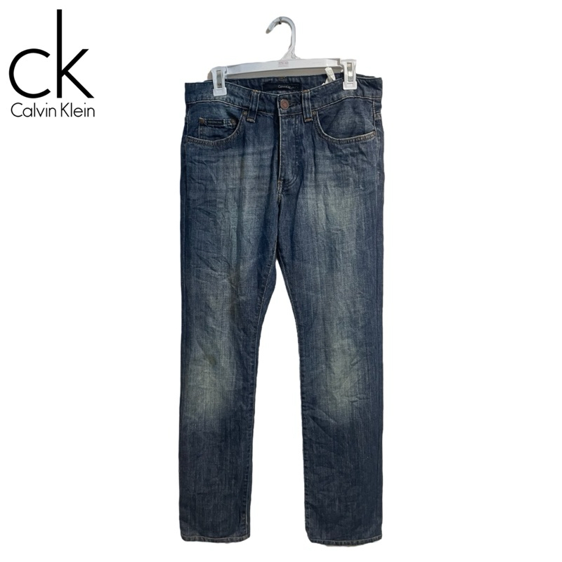กางเกงกางเกงยีนส ์ ผู ้ ชาย ยี ่ ห ้ อ CK Calvin Klein Original Preloved Second