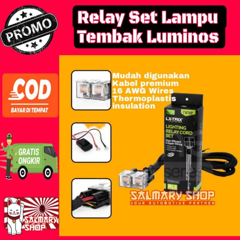 LED SPOTLIGHT สาย RELAY LED SHOOTING NINE RH5 HI LOW 2 ถึง 4 รถรถจักรยานยนต์ SPOTLIGHT PLUS LUMINOS 