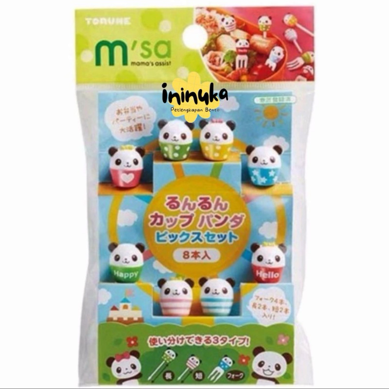 [Torune] Bento Food Pick Cuppy Run-Run Panda Picks & Fork Bento Lunch Box Pick