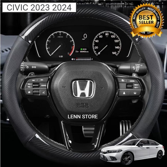 ฝาครอบพวงมาลัยคาร์บอนสําหรับ Honda Civic RS 2023 2024