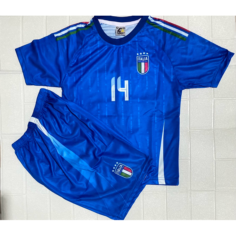 เสื้อกีฬาแขนสั้น ลายทีมชาติอิตาลี ยูโร 2024 สําหรับเด็กอายุ 5-12 ปี