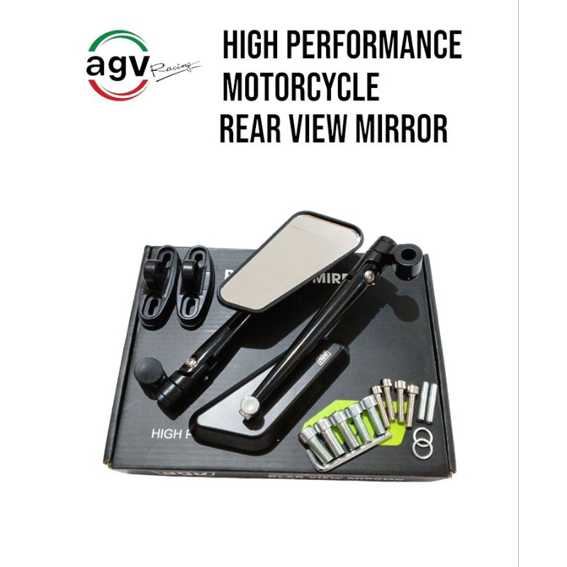 Putih AGV - Mirror Circuit AGV Black Series Universal White Glass สําหรับรถจักรยานยนต ์ ทุกประเภท