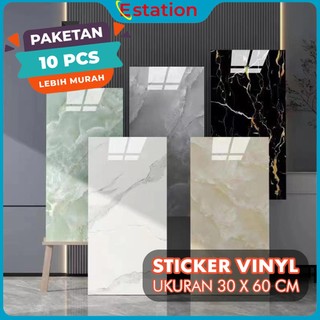 (PAKET 10 LEMBAR ) Wallpaper dinding VINYL Marble 30 x 60 cm / Vinyl Marbel Granit / Stiker Lemari