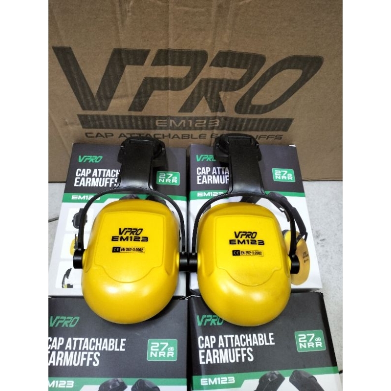หมวก Earmuff Vpro ติด Em123 27 DB NRR คุณภาพ Vpro ดั้งเดิม