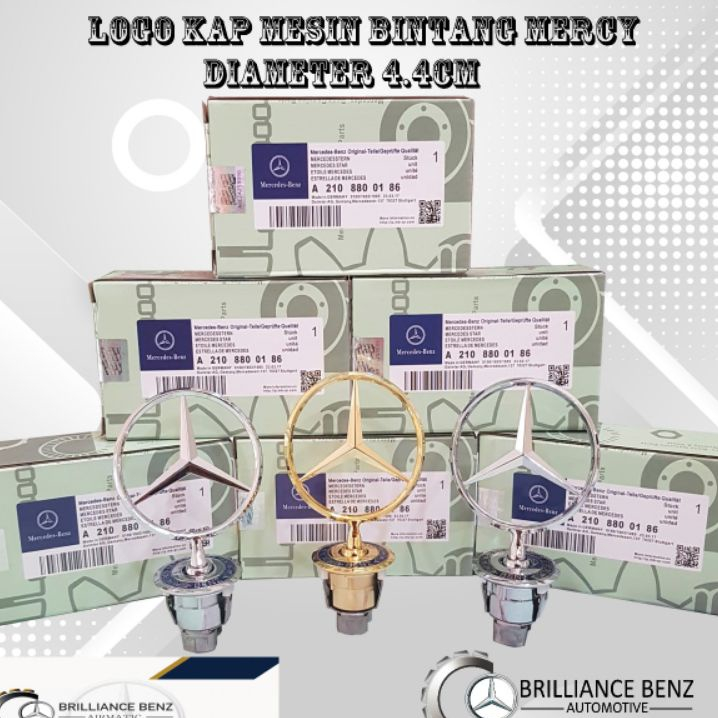 MESIN Star Logo Hood W202 W203 W204 W211 W212 W213 W220 W221 W222 / Mercedes Benz Emblem / Hood Emblem Badge Star Ori