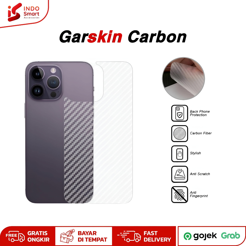 Garskin Samsung J1 Ace J2 J2 Pro J3 J3 Pro J4 J4+ J5 2016 J5 Prime J6+ J7 J8 Pro Plus Skin Carbon Anti-Scratch Back Skin Screen Anti-เชื้อรา