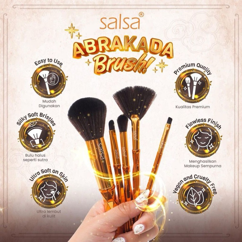 •JEJU• SALSA MAKEUP BRUSH ABSTRACT BRUSH POWDER SHADOW FAN SMALL ANGEL + EXTRA BRUSH