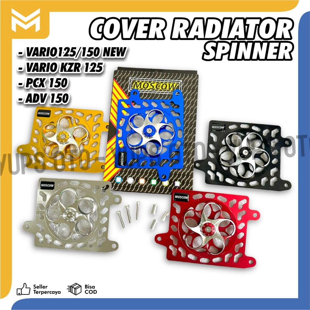 ฝาครอบหม้อน้ํา + พัดลม SPINNER MATIC VARIO 125 150 เก่าใหม่ VARIO 150 KEYLESS LED ESP VARIO 125 KZR VARIO 125 TECHNO CBS, CBS ISS SP PCX 150 ADV 150 FULL CNC 3 MM FINISH MOSCOW SPINNER, ตัวหมุนแบบอัตโนมัติ