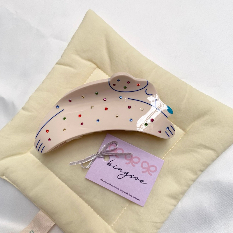 Putih jewel dog กรงเล ็ บขนจัมโบ ้ [Sedai White dog hair jewel ] - bingsoe
