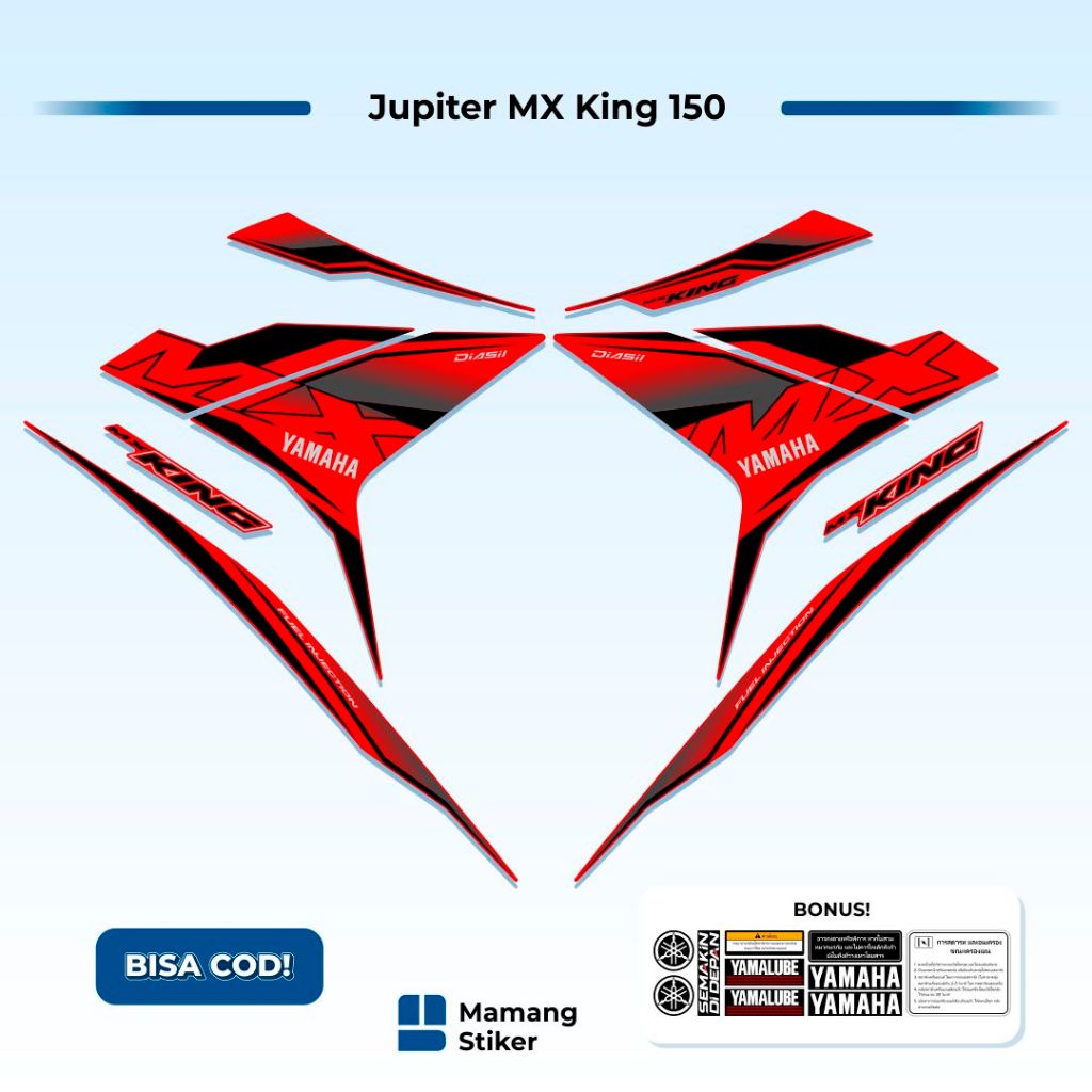 Striping MX King 150 Variations (8) Y15ZR V2 Original Full Body Vietnam Thailand Custom New Decal