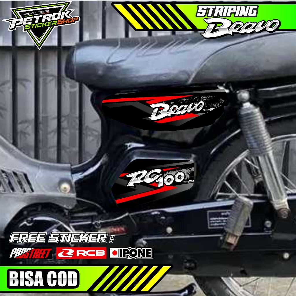 Bravo RC 100 รถจักรยานยนต ์ Variation STRIPING/SUZUKI BRAVO RC 100 รายการสติกเกอร ์