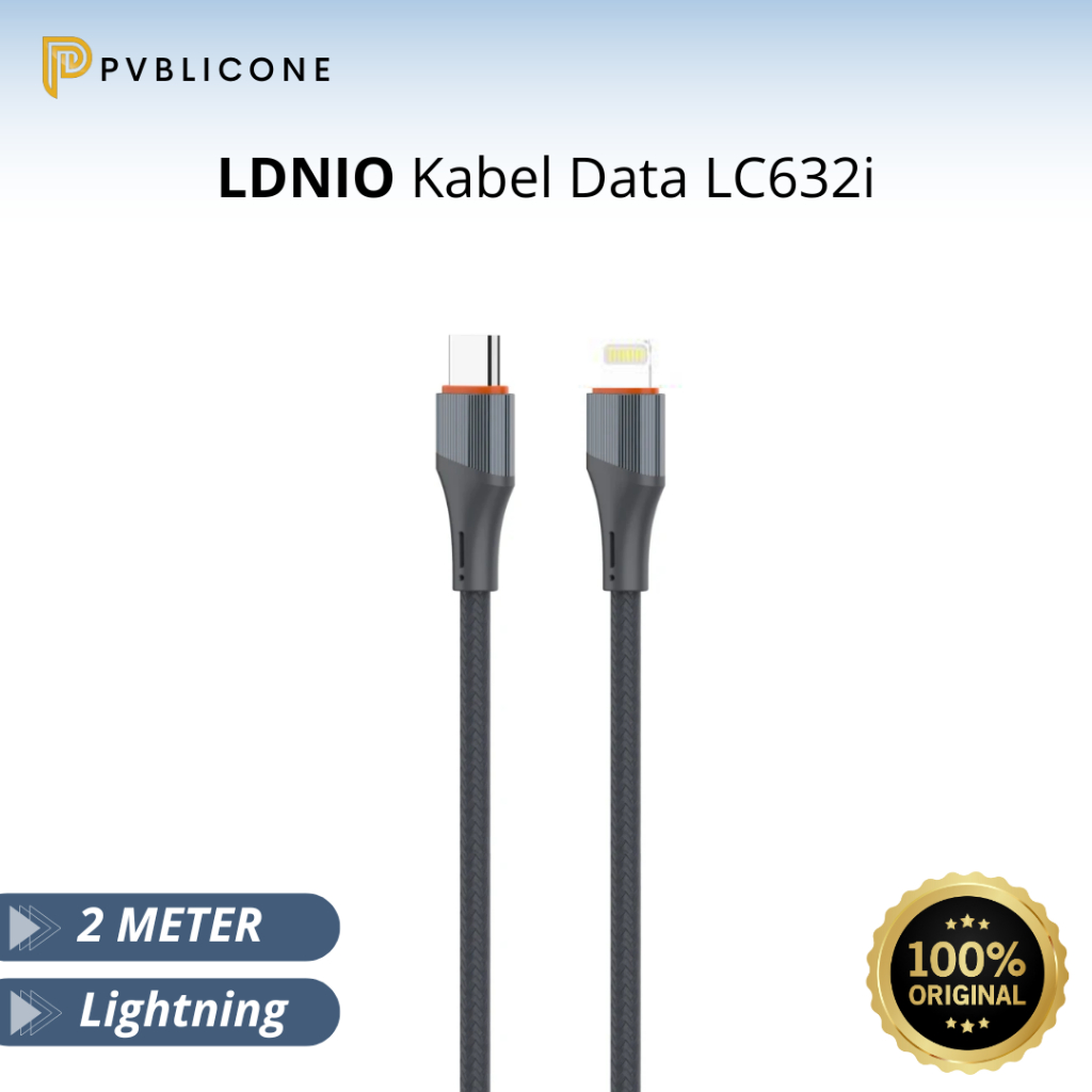 LDNIO LC632i 30Watt Fast Charge Type C ถึง Lightning Data Cable 2 เมตร