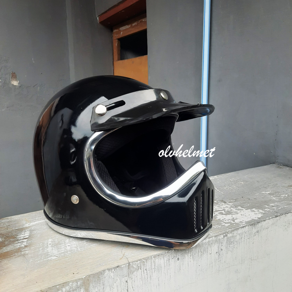 หมวกกันน็อค Cakil Lis Chrome Pet Short Retro บรรจุฟรีแบบกําหนดเอง