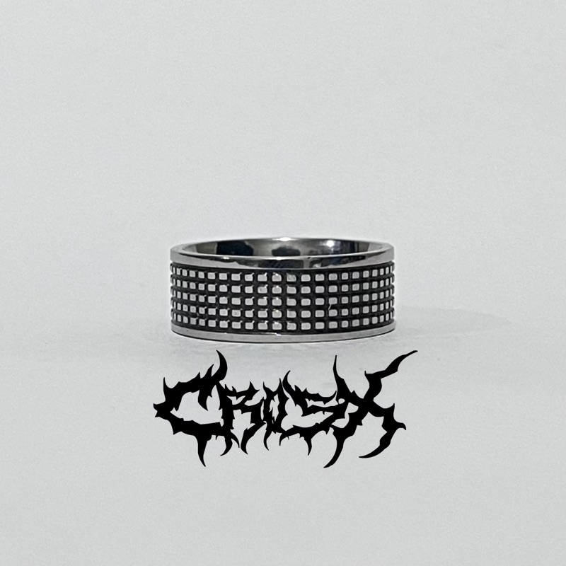 CONHOP / OVAL ELIPS ROUND SQUARE / PATTERN RING BLACK SILVER RING / KNIGHTS RING KINGDOM SKULL RING 