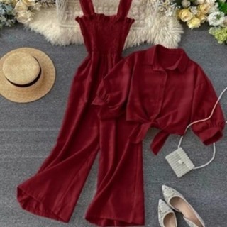 Jumpsuit Ceril Setelan Wanita bahan Crinkle Airflow Nyaman Dipakai Ukuran S sampai Jumbo