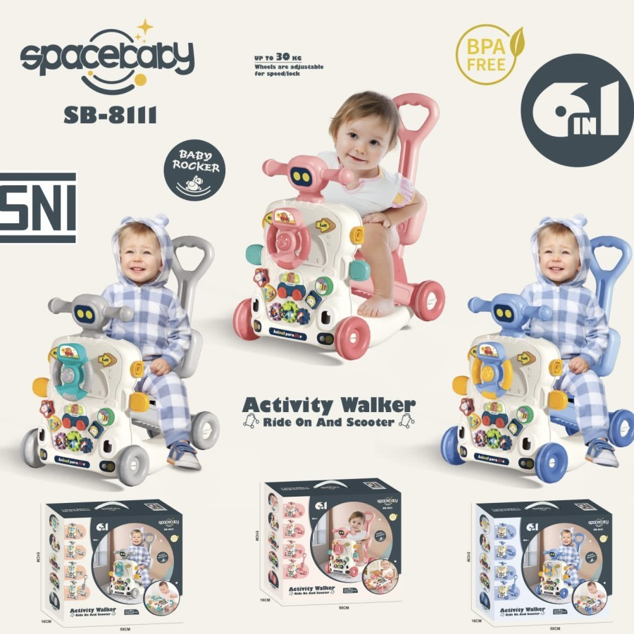 WALKER ASISTEN SPACE BABY RIDE ON AND SCOOTER SB-8111