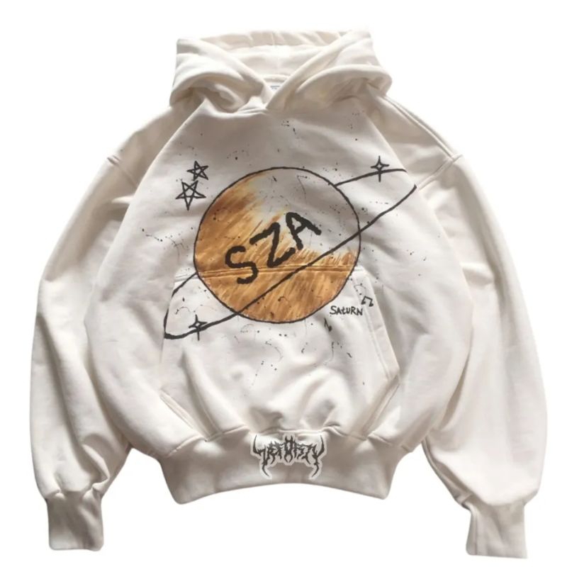 เสื้อฮู้ดงานศิลปะเพลย์ลิสต์ SZA SATURN