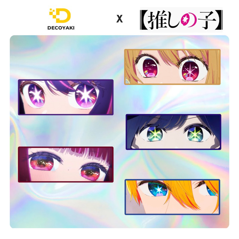 (5 ชิ้น) Oshi no Ko Hologram Slap Sticker, Oshi no Ko Hologram Sticker