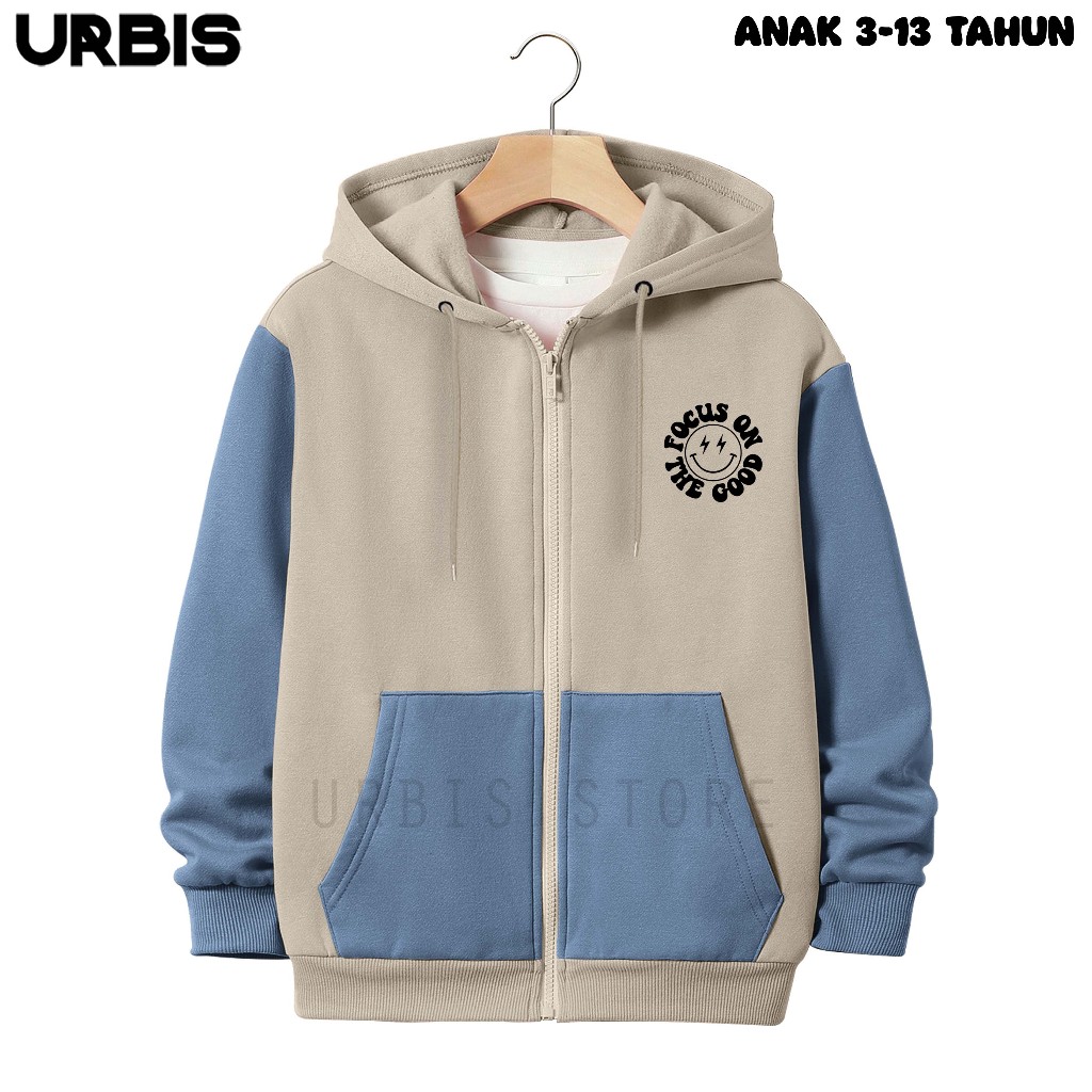 เสื้อแจ็คเก็ตมีฮู้ดมีซิปสําหรับเด็กผู้ชายเด็กผู้หญิงอายุ 3-13 ปีจุดสนใจสีที่ดีรวมกันวัสดุขนแกะหนาพรีเมี่ยม
